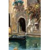 QUADRO DIPINTO OLIO Marcantonio Sarego SCORCIO VENEZIA MERCATO CANALE GONDOLA 50