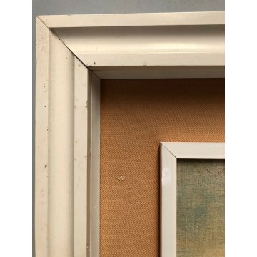 ANTICO QUADRO OLIO Vittorio Rosa VEDUTA SCORCIO BAITE MOTTARONE ALPEGGIO GALLINE