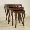 SET 3 TAVOLINI SALOTTO ANTICHI LEGNO NOCE PRIMI 1900 STILE FIORENTINO TRIS TABLE