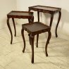 SET 3 TAVOLINI SALOTTO ANTICHI LEGNO NOCE PRIMI 1900 STILE FIORENTINO TRIS TABLE