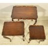 SET 3 TAVOLINI SALOTTO ANTICHI LEGNO NOCE PRIMI 1900 STILE FIORENTINO TRIS TABLE