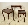 SET 3 TAVOLINI SALOTTO ANTICHI LEGNO NOCE PRIMI 1900 STILE FIORENTINO TRIS TABLE