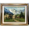 QUADRO DIPINTO OLIO Pino Pessina da Castanedo Macugnaga Monte Rosa PAESAGGIO 900