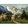 QUADRO DIPINTO OLIO Pino Pessina da Castanedo Macugnaga Monte Rosa PAESAGGIO 900
