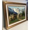 QUADRO DIPINTO OLIO Pino Pessina da Castanedo Macugnaga Monte Rosa PAESAGGIO 900