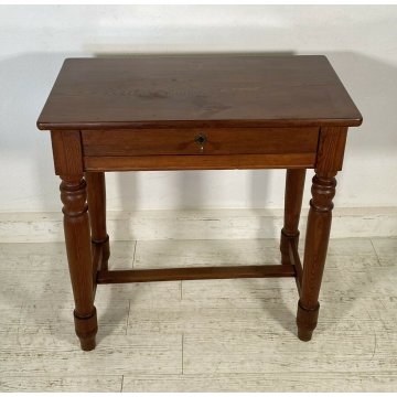 ANTICA SCRIVANIA PRIMI 1900 4 GAMBE BANCO SCRITTOIO CASSETTO LEGNO NOCE 