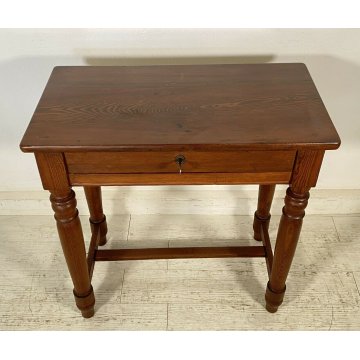 ANTICA SCRIVANIA PRIMI 1900 4 GAMBE BANCO SCRITTOIO CASSETTO LEGNO NOCE 