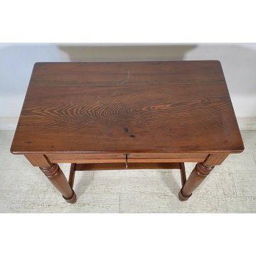 ANTICA SCRIVANIA PRIMI 1900 4 GAMBE BANCO SCRITTOIO CASSETTO LEGNO NOCE 