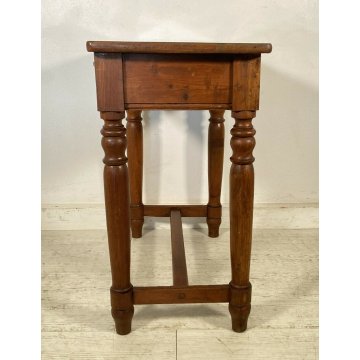 ANTICA SCRIVANIA PRIMI 1900 4 GAMBE BANCO SCRITTOIO CASSETTO LEGNO NOCE 