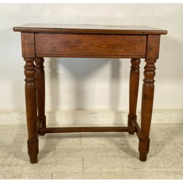 ANTICA SCRIVANIA PRIMI 1900 4 GAMBE BANCO SCRITTOIO CASSETTO LEGNO NOCE 