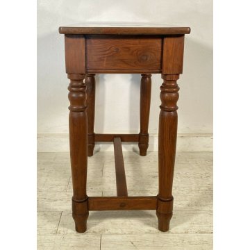 ANTICA SCRIVANIA PRIMI 1900 4 GAMBE BANCO SCRITTOIO CASSETTO LEGNO NOCE 