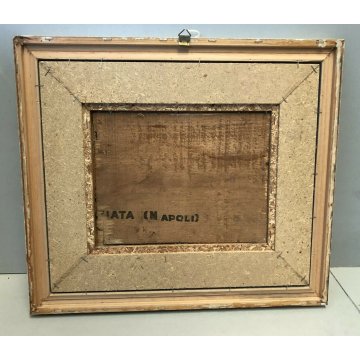 ANTICO QUADRO OLIO Vittorio Rosa NATURA MORTA FRUTTA FUNGHI CASTAGNE AUTUNNO 900