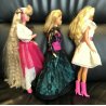 3 lotto BARBIE fashion ULTRA HAIR Mattel vintage anni 80 90 bambole abiti MODA