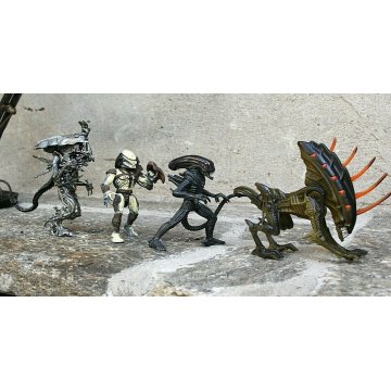 ACTION FIGURES set 4 pz ALIEN VS PREDATOR MOVIE 1990s Personaggi COLLECTION TOYS