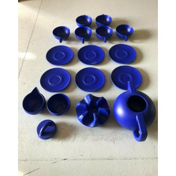 SERVIZIO TEA CERAMICA ASA 6pers TEAPOT BLU COBALTO Memphis Design STYLE  80/90