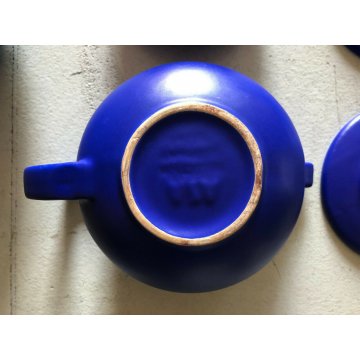 SERVIZIO TEA CERAMICA ASA 6pers TEAPOT BLU COBALTO Memphis Design STYLE  80/90