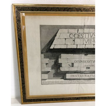 ANTICA STAMPA 800 PIRANESI G BATTISTA ROMA EPOCA ACQUAFORTE MAUSOLEO CAJO CESTIO