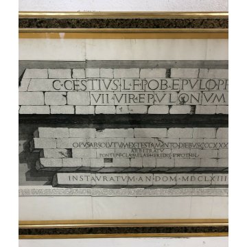 ANTICA STAMPA 800 PIRANESI G BATTISTA ROMA EPOCA ACQUAFORTE MAUSOLEO CAJO CESTIO
