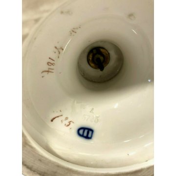 VASO BIANSATO PORCELLANA BLU COBALTO ORO Vienna DECORO SCENA ROMANTICA LIBERTY