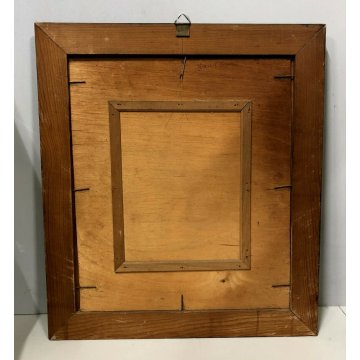 ANTICO PICCOLO QUADRO DIPINTO OLIO TELA MONOCROMATICO RITRATTO SANTO PREGHIERA 