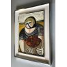 QUADRO DIPINTO RITRATTO ASTRATTO OLIO Vittorio Maria Di Carlo "Il Pescatore" '70
