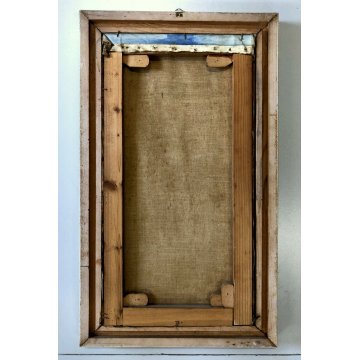 ANTICO QUADRO OLIO TELA La Tridentina BRIGATA ALPINA ESERCITO SOLDATI MILITARI  