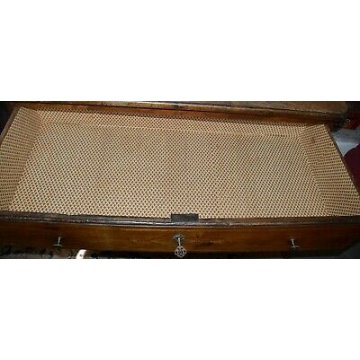 ANTICO COMO PIEMONTESE epoca 1700 LEGNO NOCE cassettiera CASSETTONE INTARSIATO