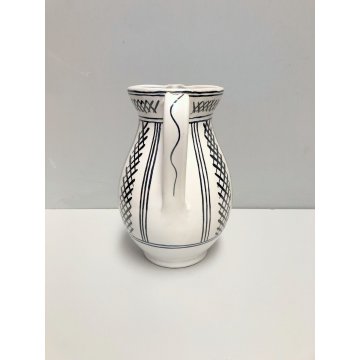 BROCCA VERSATOIO VINTAGE VASO CERAMICA FAENZA PAVONE DIPINTO ISTITUTO D'ARTE 900