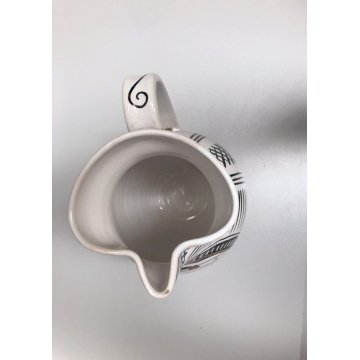 BROCCA VERSATOIO VINTAGE VASO CERAMICA FAENZA PAVONE DIPINTO ISTITUTO D'ARTE 900