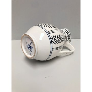 BROCCA VERSATOIO VINTAGE VASO CERAMICA FAENZA PAVONE DIPINTO ISTITUTO D'ARTE 900