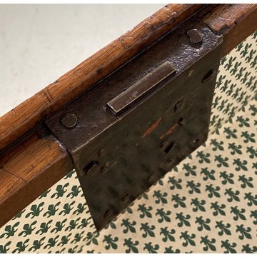 ANTICO TAVOLO SCRIVANIA 1800 4 GAMBE BANCO SCRITTOIO 2 CASSETTI LEGNO NOCE EPOCA