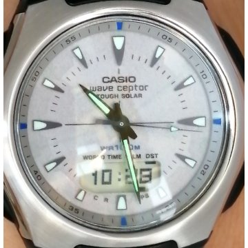 OROLOGIO POLSO Casio Wave Ceptor Tough Solar WVA-430E CRONOGRAFO vintage WATCH