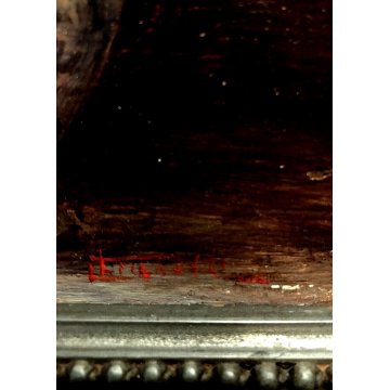 ANTICO QUADRO OLIO TAVOLA NATURA MORTA VASO BROCCA FIORI ZINNIE ORTENSIE FIRMATO