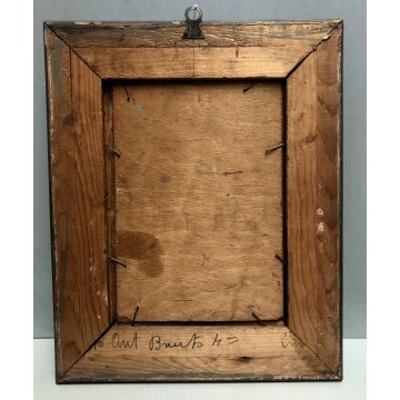ANTICO QUADRO OLIO TAVOLA NATURA MORTA VASO BROCCA FIORI ZINNIE ORTENSIE FIRMATO