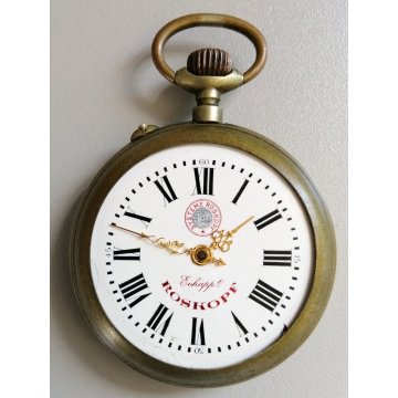 GRANDE ANTICO OROLOGIO TASCA Roskopf ø 58 mm. EPOCA 1900 OLD BIG POCKET WATCH