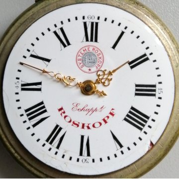 GRANDE ANTICO OROLOGIO TASCA Roskopf ø 58 mm. EPOCA 1900 OLD BIG POCKET WATCH