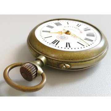 GRANDE ANTICO OROLOGIO TASCA Roskopf ø 58 mm. EPOCA 1900 OLD BIG POCKET WATCH