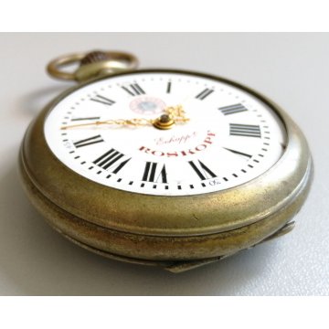GRANDE ANTICO OROLOGIO TASCA Roskopf ø 58 mm. EPOCA 1900 OLD BIG POCKET WATCH