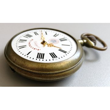 GRANDE ANTICO OROLOGIO TASCA Roskopf ø 58 mm. EPOCA 1900 OLD BIG POCKET WATCH