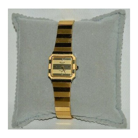  OROLOGIO POLSO LUSSO Bulova Super Seville LAMINATO ORO OLD GOLDEN LADY WATCH