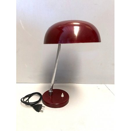 LAMPADA TAVOLO VINTAGE MID CENTURY DESK LAMP METALLO BORDEAUX FUNZIONANTE 