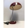 LAMPADA TAVOLO VINTAGE MID CENTURY DESK LAMP METALLO BORDEAUX FUNZIONANTE 