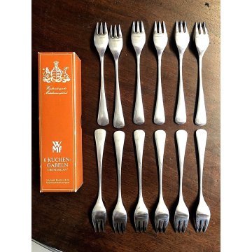 12 FORCHETTE DA DOLCE Kuchen gabelin 603  WMF CROMARGAN 5364 Washington Germany 
