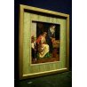 ANTICO QUADRO OLIO CARTONE G. Giaconita FIGURE DONNE BIMBO CUCINA FORNO PANE '39