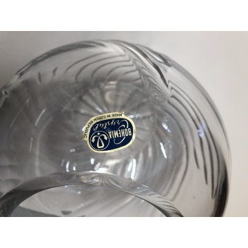 VASO SFERA CRISTALLO BEAMIA VINTAGE VASE BOHEMIAN CRYSTAL GLASS MOLATO '900