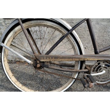 BICICLETTA anni 40 RUOTE 24 SEARS KOMET FRENO PEDALE CITY BIKE BICI EPOCA CUOIO 