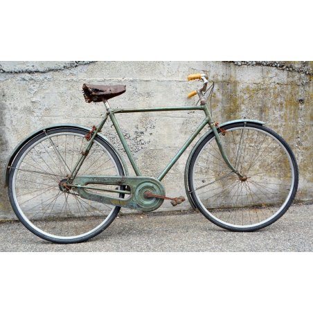 BICICLETTA anni 40 RUOTE 28 Wolsit uomo verde CITY BIKE BICI EPOCA CUOIO ciclo