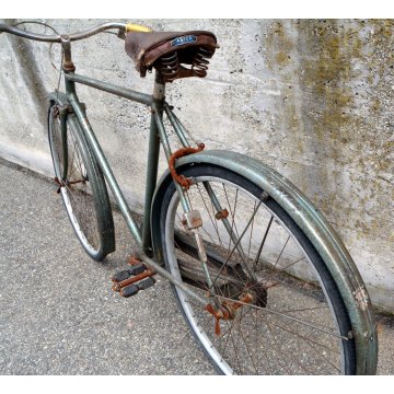 BICICLETTA anni 40 RUOTE 28 Wolsit uomo verde CITY BIKE BICI EPOCA CUOIO ciclo