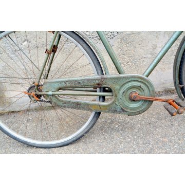 BICICLETTA anni 40 RUOTE 28 Wolsit uomo verde CITY BIKE BICI EPOCA CUOIO ciclo