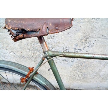 BICICLETTA anni 40 RUOTE 28 Wolsit uomo verde CITY BIKE BICI EPOCA CUOIO ciclo